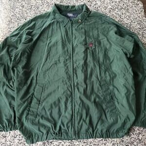 Polo Ralph Lauren Green Vtg 90's Golf Crest Wind Bomber Harrington Jacket Large
